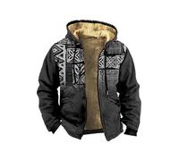 Men's Fleece Jackets Western Tribal Aztec 3D Printed Full Zip Hoodie Vintage Hooded Sweatshirt Warm Thick Coats