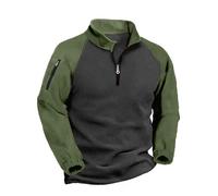 Mens Fleece Jumpers Half-Zip Crew Neck Fleece Lined Sweatshirts Thermal Winter Warm Pullover Sherpa Sweater Long Sleeve Plain Casual Workwear Thick Gym Fuzzy Fluffy Sweatshirt UK Sale Clearance
