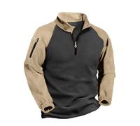 Mens Fleece Jumpers Half-Zip Crew Neck Fleece Lined Sweatshirts Thermal Winter Warm Pullover Sherpa Sweater Long Sleeve Plain Casual Workwear Thick Gym Fuzzy Fluffy Sweatshirt UK Sale Clearance