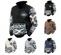 Mens Fleece Jumpers,Work Jumpers Mens 1/4 Zip Retro Prints Hooded Sweatshirt Patchwork Cargo Pullover Sweater Tops Winter Gym Sports Outfits Hoody Essentials Hoodies with Multi Pockets