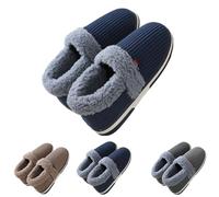 Mens Fleece Lined Slippersmens Bootie Slippers Winter Warm Sliders Comfy House Shoes Hi-Top Boot Slipper Leisure Outdoor Slides For Warmth Slip On Cozy Slides Anti-Slip Outdoor Sliders