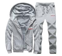 Men'S Fleece Lined Tracksuit Set, Warm Hoodie And Joggers, Winter Thermal Sportswear, Soft Sherpa Lining Athletic Suit, Casual Zip-Up Sweatshirt And Pants, Insulated Jogging Outfit