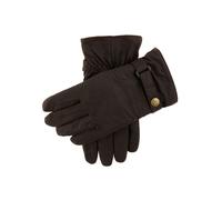 Dents Exmoor Men's Fleece Lined Waxed Cotton Gloves BROWN L