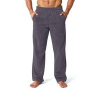 Mens Fleece Lounge Pants Ultra-Soft Plush Pajama Bottoms with Elastic Waist & Pockets, Warm Fuzzy Sleepwear Trousers for Winter, Cozy Loungewear for Home & Sleep Dark Gray