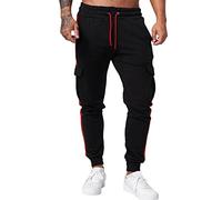 Men's Fleece Pants Cargos Men Cargo Trousers Warm Lightweight Track Mens Lined Work Straight Leg Joggers Workwear Sweat Suit Athletic Black Man