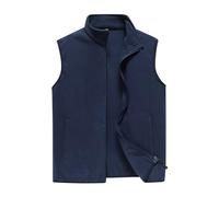 Men's Fleece Vest Jacket Stand Collar Ultralight Outdoor Sleeveless Fleece Jacket Gilets Tops Fleece Vest Men with Pockets Zip Fleece Vest Men's Body Warmer Men's Outdoor Vest L