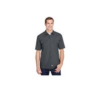 Dickies Men's short work utility button down shirts, Charcoal, M UK