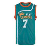 Mens Flint Tropics Jersey #33 Jackie Moon #7 Coffee Black Semi Pro Moive Shirts 90s Hip Hop Clothes for Party, #7 Green, L