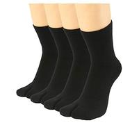 Men's Flip Flop Socks Tabi Split Toe Geta Wicking Cotton Pack of 4, Color 11, One size