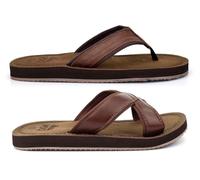 Mens Flip Flops Faux Leather Sandals Size 6 Boys Sandals Size 9 Crossover Sandal Mule Sandal Crossover Mules Toe Post Summer Sizes 6-12 Brown 12 UK