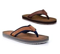 Mens Flip Flops Mens Sandals Beach Sandals Summer Sandals Boys Sandals Mules Faux Leather Sandals Toe Post Sandals Thong Sandals Brown/Tan 11 UK