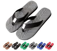 mens flip flops size 7 Beach Seaside Holiday Slippers Bathroom Shower Thong Sandals with Comfort Plantar Fasciitis Arch Support Lightweight Pool Slides Non-Slip Sole Soft Yoga Mat Cushion Sliders