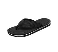 Mens Flip Flops Thong Sandals Soft Canvas Strap Lightweight Water Shoes Open Toe Comfort Summer Beach Slippers for Pool Showers Dorms Indoor Outdoor Anti-Slip Footwear Gift Size 8 UK 003_Black