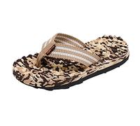 Men's Flops Flat Lightweight On Comfortable Camouflage Pattern Beach Slippers Country Shoes Men Winter, khaki, 9.5 UK