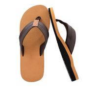 Mens Flops for Yoga Mats with Arch Support, Comfortable Cushion, Walking Toe Separator, Slip On for Indoor Outdoor Men Shoes 50, brown, 8 UK