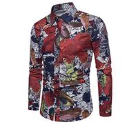 Men's floral shirt Men's Floral Printed Long Sleeve Button Down Party Casual Fancy Floral Shirts Shirt Casual Button Down Long Sleeve Flower Printed Shirt Paisley Long Sleeve Floral Print Shirt