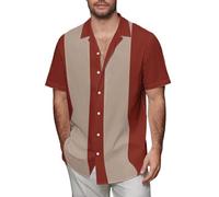 Men's Floral Shirts Cuban Collar Shirt Button Down Tropical Holiday Beach Shirts Denim Shirt Jacket (N, XXXXL)