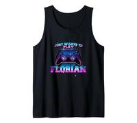 Mens FLORIAN - LEVEL UP with Controller: JUST WANTS TO PLAY Tank Top