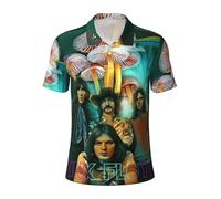 Mens Floyd Rock Band Pink Music Polo Shirts Short Sleeve Golf T Shirt UPF 30+ Collared 3-Button Moisture Wicking Casual Workout Regular Fit Print Summer Classic