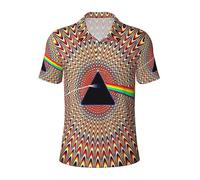 Mens Floyd Rock Band Pink Music Polo Shirts Short Sleeve Golf T Shirt UPF 30+ Collared 3-Button Moisture Wicking Casual Workout Regular Fit Print Summer Classic