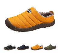 Mens Fluffy Clog Slippers Mens Moccasin Slippers Outdoor Thermal Sliders Anti Slip Full Back Slipper Winter Warm Lined Slipper Slip On Fleece Sliders Thicken Bootie Slides For Cold Weather