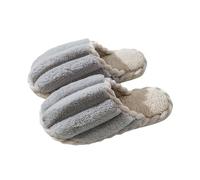 Men's Fluffy Felt Slippers with Felt Sole House Slippers Lightweight Winter Slippers Warm Lined Plush Slippers Closed Slim Cuddly Slippers Fluffy Cotton Shoes, gray, 10 UK