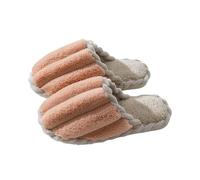 Men's Fluffy Felt Slippers with Felt Sole House Slippers Lightweight Winter Slippers Warm Lined Plush Slippers Closed Slim Cuddly Slippers Fluffy Cotton Shoes, pink, 8 UK
