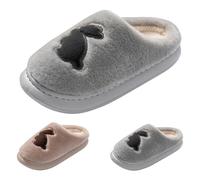Mens Fluffy Slippers, Rabbit Slippers For Women, Rabbit Printed Slipper Close Toe Backless Footwear Memory Foam Shoes Slip On Mules Faux Fur Clogs Christmas For Family Indoor Bedroom Sliders