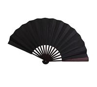 Men's Folding Blank Hand Fan Calligraphy Writing Dancing Fan 33cm Black