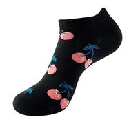 Mens Food Of The World Low Cut Novelty Socks One Size UK 7-11 EU 41-46 (UK, Numeric, 7, 11, Regular, Regular, Cherries (Black))