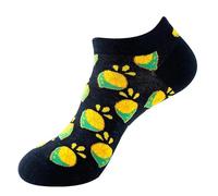 Mens Food Of The World Low Cut Novelty Socks One Size UK 7-11 EU 41-46 (UK, Numeric, 7, 11, Regular, Regular, Lemons (Black))
