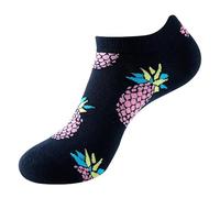 Mens Food Of The World Low Cut Novelty Socks One Size UK 7-11 EU 41-46 (UK, Numeric, 7, 11, Regular, Regular, Pineapples (Black))