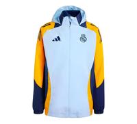Mens Football All Weather Jacket Glow Blue 2024-2025 Real Madrid Sport Rain Coat