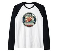 Mens Football Dad Touchdown Quarterback Player Father's Day Raglan Baseball Tee