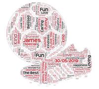 Mens Football Player Ball Boots Personalised Word Art Print Gift for Soccer Fan Coach Birthday Fathers Day - A4 Print Only