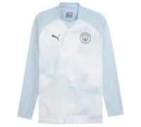 Men's Football Sweat Top White 2023-2024 Man City Pre Match Long Sleeve Jumper