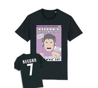Mens Football T-Shirt Front & Back Print, Kevin Keegan Love It Rant Name & Number Comic Style 90s Newcastle, Made from Organic Cotton