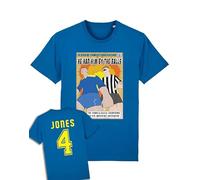Mens Football T-Shirt Front & Back Print, Vinnie Jones Gazza Comic Name & Number Style 80s Controversy Showdown