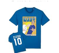 Mens Football T-Shirt Front & Back Print, Zinedine Zidane Headbutt Name & Number Comic Style Controversy World Cup