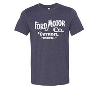 Mens Ford Distressed 1903 Text Cotton Triblend T-Shirt for Men, Heather Navy, XL