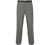 Mens Formal Belted Trousers, Smart Casual Business Executive Office Work Home Straight Leg Flat Front Everpress Pockets Smart Dress Pants Waist Sizes UK 30 to 50 Inches, Light Grey-30W / 29L