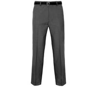 Mens Formal Classic Trousers Tailored Fit Vintage Casual Business Office Work Home Belted Waist Band Smart Dress Pants Straight Leg Flat Front Everpress Easy Care Slant Pockets (Charcoal Grey, 44/29)