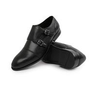 Mens Formal Double Buckle Monk Strap Shoes Gents Slip On Leather Office Business Wedding Smart Dress Comfy Stylish Shoe