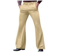 Men's Formal Flare Trousers UK Bell Bottom Pants 70s Disco Flared Pants, 60s 70s Slim Flared Trousers, Mens Retro Flare for 1960's Fancy Dress, Theme Parties, Festivals, Everyday Casual Wear