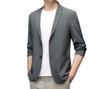Mens Formal Jacket Tailored Fit Mens Blazers Smart Casual Wedding Blazer Business Office Smart Wear 1 Button Wedding Prom Groom Suits Grey M