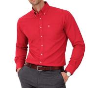Men's Formal Oxford Shirt, Button Down, Long Sleeve | Crease-free cotton-rich Oxford with a modern tapered fit, front pocket embroidery, and 23 plain or striped colors.