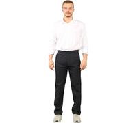 Men's Formal Trousers, Casual Business Executive Office Work Home Expandable Waist Flat-Front Dress Trouser Home Waist Bottom Trouser 32"- 50" UK Navy