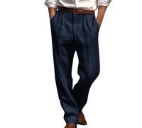 Mens Formal Trousers Casual Business Office Work Home Belted Smart Dress Pants Slim Fit Stretch Twill Casual Pants Straight Leg Flat Front Everpress Pockets Waist Elasticated Waistband Sizes UK S-3XL