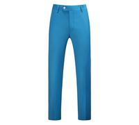 Mens Formal Trousers Casual Business Office Work Home Smart Dress Pants, Straight Leg Flat Flat-Front Waist Button Up Suit Trousers, Slim Fit Solid Color Casual Work Pants with Pocket Light Blue