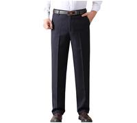 Mens Formal Trousers Fleece Lined, Golf Trousers for Men Casual Business Office Smart Dress Pants Comfortable Winter Chinos Trouser Solid Color Straight Leg Full Length Bottoms with Pockets